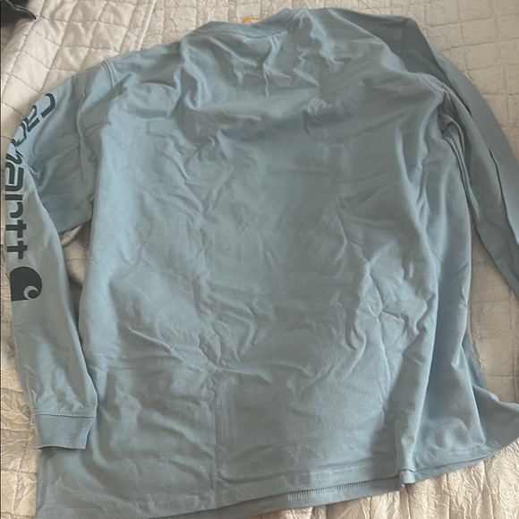 NWT Women’s Carhartt Blue Long Sleeve Tee Soft Cotton Comfort - Picture 4 of 4